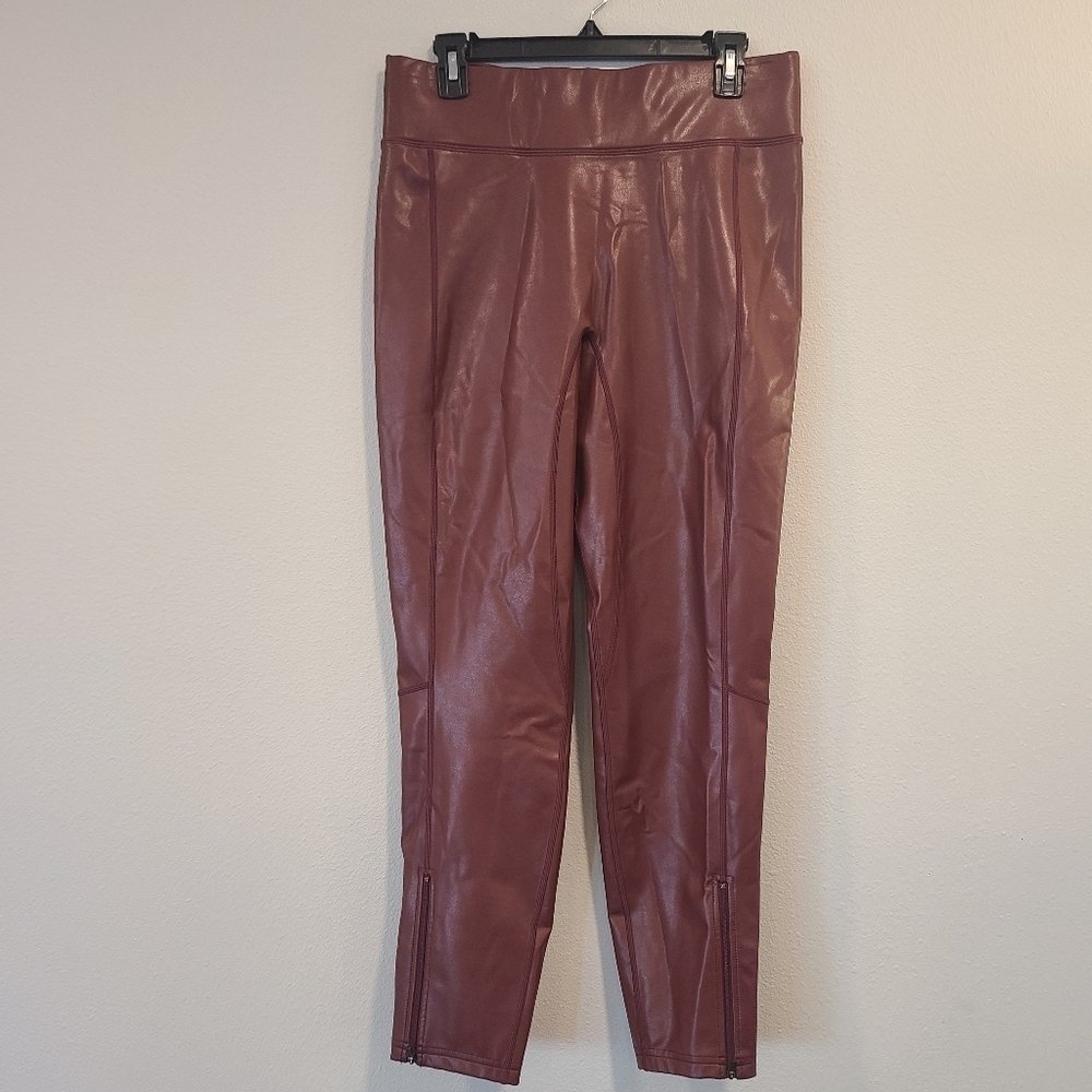A.L.C. Emile Faux Leather Zip Ankle Claret Leggings -NWT - Picture 2 of 7
